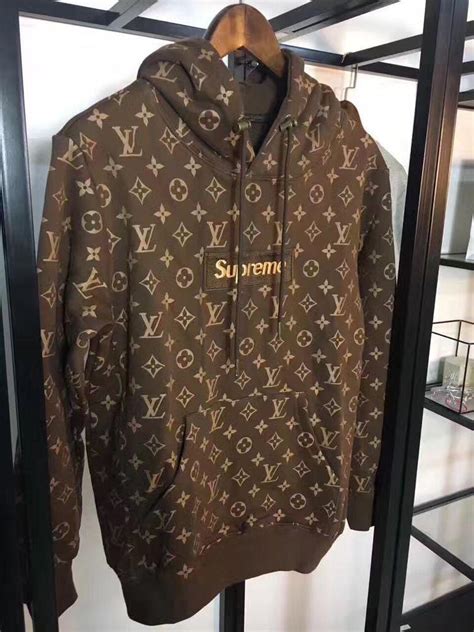 brown supreme x louis vuitton hoodie|authentic Louis Vuitton supreme hoodie.